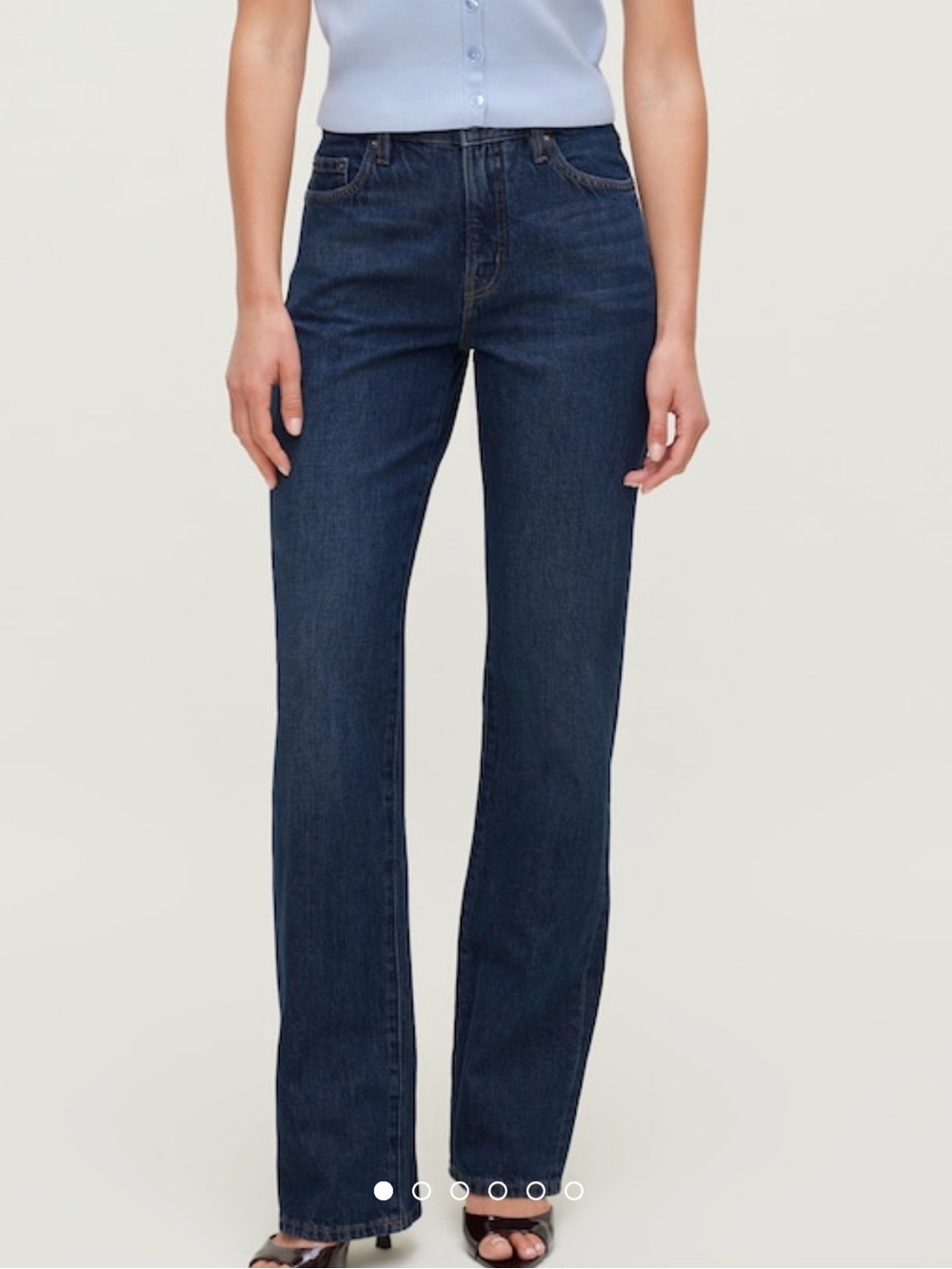 Tall Dynamite Cara Straight Leg Jeans in Dark Blue Denim - extended height